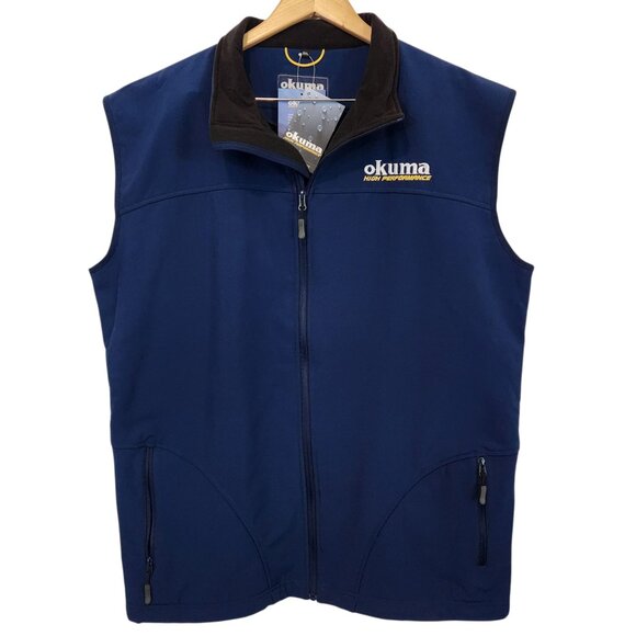 Okuma Performance Vest Mens 3XL Blue Soft Shell Water Repellent Fishing Jacket - Picture 1 of 10